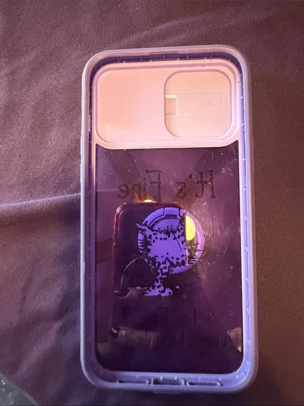 Purple 'It's Fine' Decorative Phone Case with Matching PopSocket